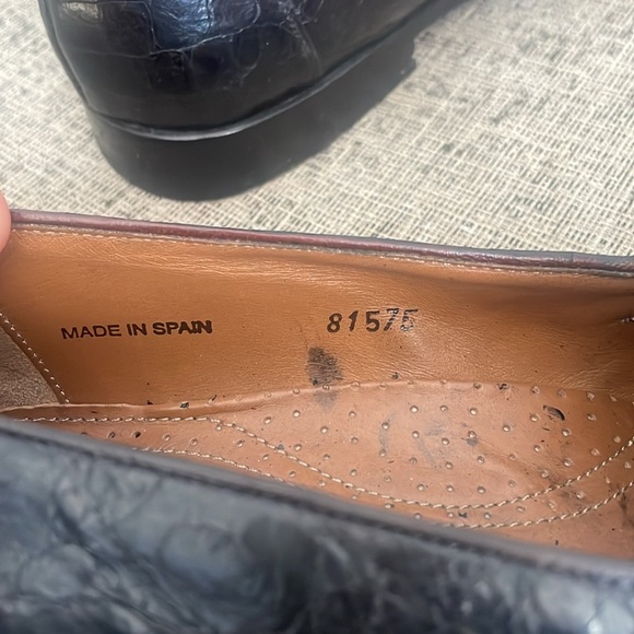 Mezlan Platinum Rodeo Men’s Genuine Crocodile Tasseled Loafers Size 9M - Picture 8 of 10